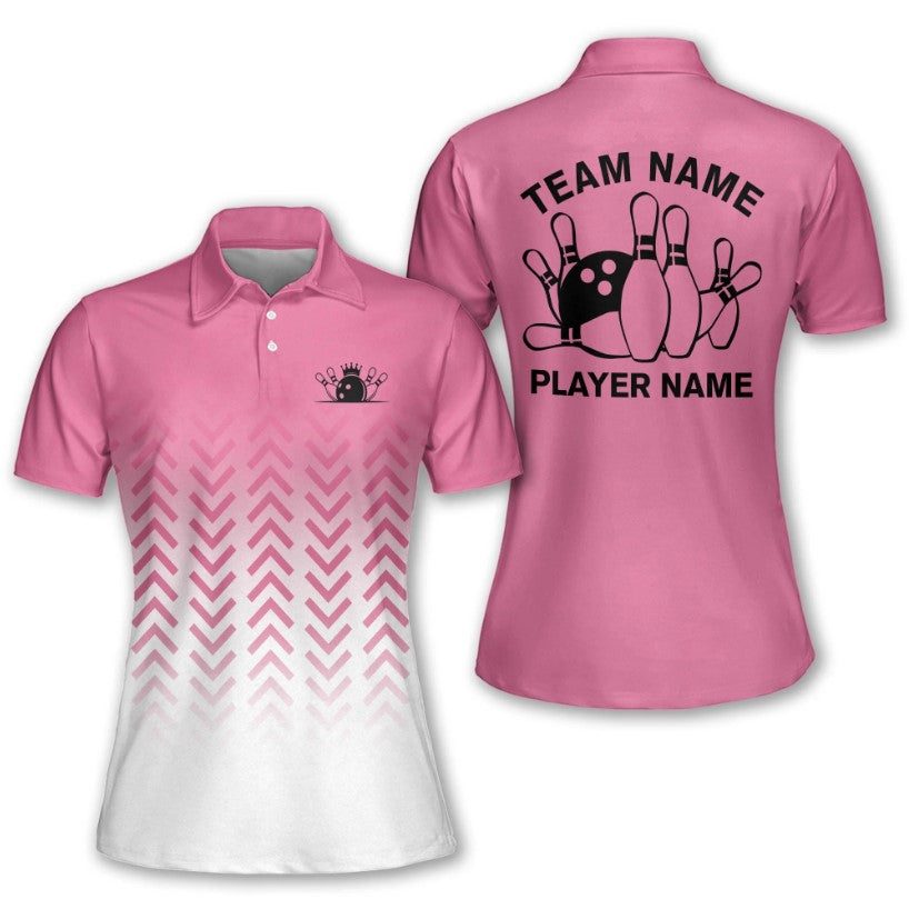Customized Pink Bowling Shirts for Women: Personalized Polo Style – PW-003